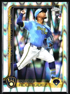 2025 Topps Chrome Carlos Rodriguez Rookie Milwaukee Brewers #201 - Picture 1 of 2
