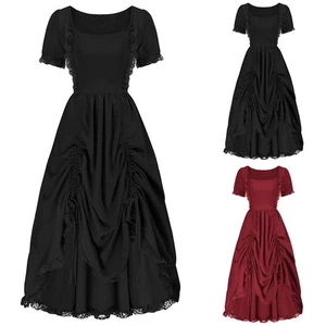 Women Gothic Retro Punk Dress Victorian Vampire Devil Costume for Cosplay - Picture 1 of 37