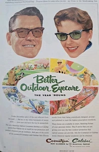 1956 Men's Women's American Optical Cosmetan Sunglasses vintage fashion Ad - Picture 1 of 1