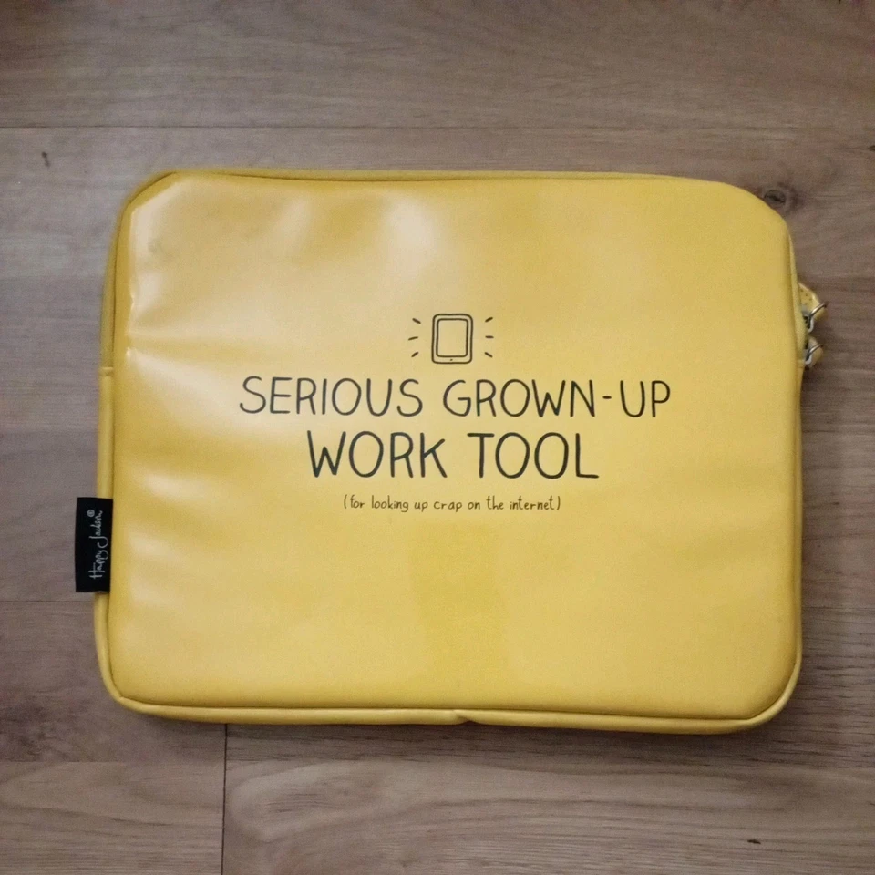 Happy Jackson London By Wild & Wolf Yellow Serious Grown Up Work Tool Tablet... - Image 1 of 4