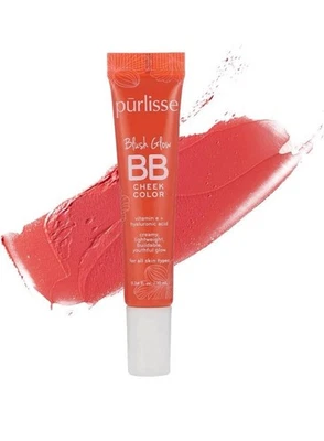 ¡Nuevo! Color de mejillas Purlisse Blush Glow BB en coral vivo - tamaño completo / nuevo en caja 0,34 oz Foto 1 de 4