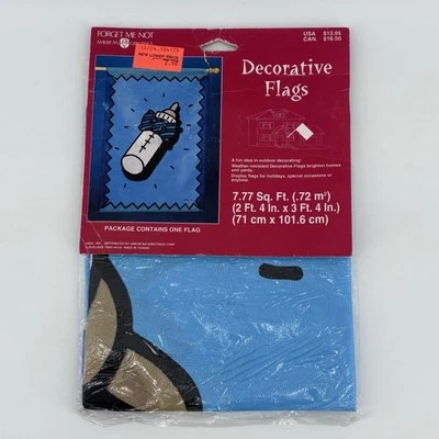 Forget Me Not American Greetings Bandera Decorativa Azul Niño Biberón Nuevo de Lote Antiguo Foto 1 de 3