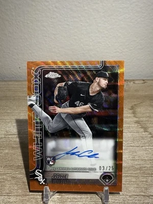 2025 Topps Chrome - Rookie Autographs Jake Eder #RA-JE Orange Refractor /25 RC - Image 1 of 4
