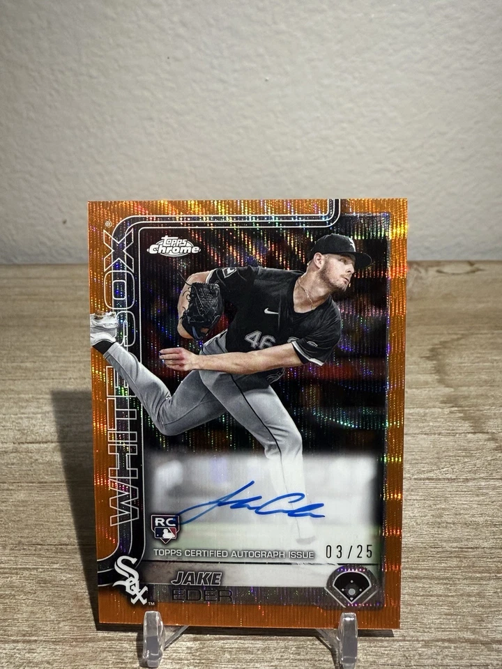 2025 Topps Chrome - Rookie Autographs Jake Eder #RA-JE Orange Refractor /25 RC - Image 1 of 4