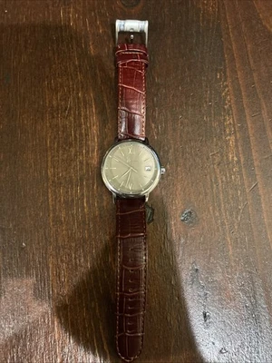 Marc Anthony Men's Fmdma521 Quartz Watch Brown Strap Silver Dial - Image 1 of 4