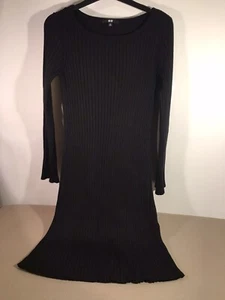 Abito donna Uniqlo nero maniche lunghe a costine taglia XS - Foto 1 di 6