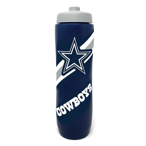 NFL Dallas Cowboys Squeezy Water Bottle  BPA Free Holds 32 Ounces Cover