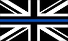 3x5 inch Black Jack Thin Blue LINE Sticker (Police cop UK Flag British Britain)