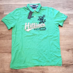 NWT Tommy Hilfiger Men's XL Short Sleeve Polo Shirt Embroidered Logo Green - Picture 1 of 9