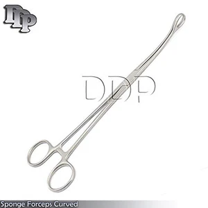 Sponge Forceps 10" Curved Gynecology Veterinary Surgical Instruments - Picture 1 of 3