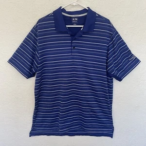 Adidas Men's Arlington Ridge Golf Blue Striped Polo Shirt Size Large - Picture 1 of 13