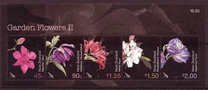 NEW ZEALAND 2004 GARDEN FLOWERS MINIATURE SHEET FINE USED - Picture 1 of 1