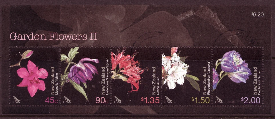 NEW ZEALAND 2004 GARDEN FLOWERS MINIATURE SHEET FINE USED - Image 1 of 1