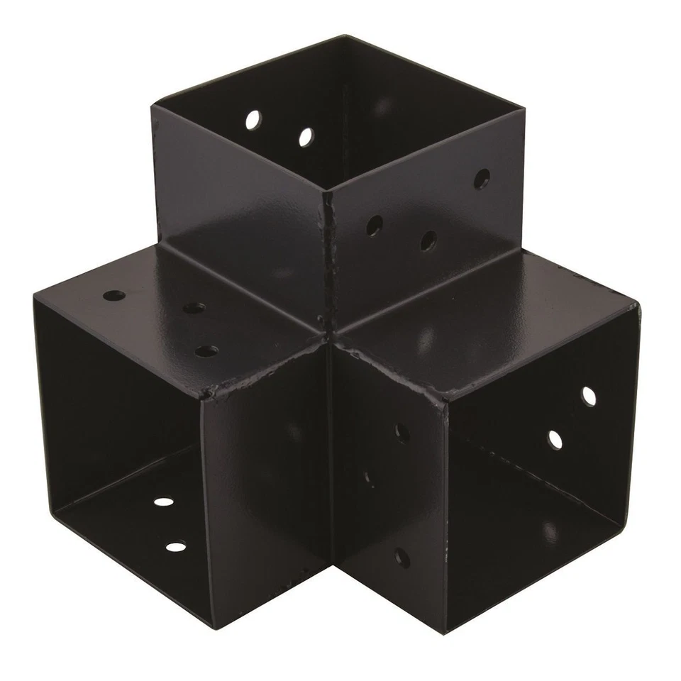 Giunto angolare a 3 vie per travi in legno 7x7 e 9x9 connettore raccordo zincato - Immagine 1 di 4