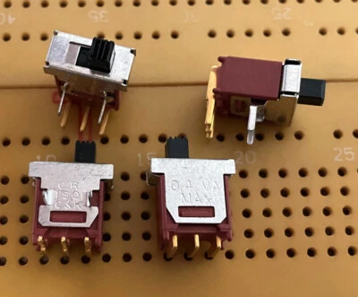 0.4VA SPDT Slide Switch On-On Tiny Right Angle PCB Gold C&K TS01 Multi Qty - Image 1 of 4