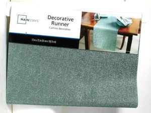 1 Count Mainstays 13 In X 72 In Sage Textured Woven 100% Vinyl Decorative Runner - Picture 1 of 1