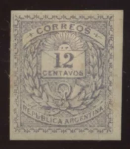 ARGENTINA 1884 12c IMPERF PROOF - Picture 1 of 2