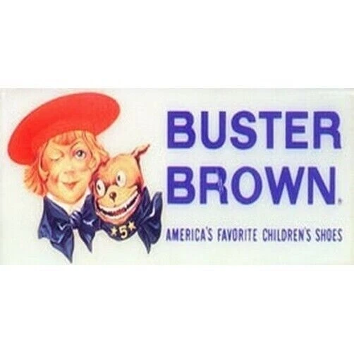  BLUE BUSTER BROWN BILLBOARD GLOSSY STICKER 3"x1.5" - Image 1 of 1
