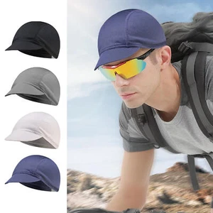 Cycling Cap Bike Caps Quick Dry Visor Brim Bicycle Hat Helmets Liner Breathable - Picture 1 of 15