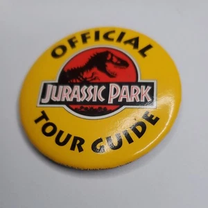 Vintage 1993 Offizieller Reiseleiter Jurassic Park Pinback Knopf - Bild 1 von 6