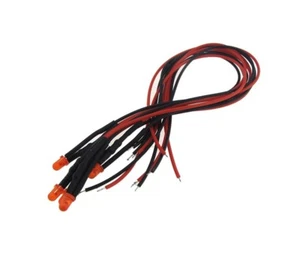 Indicador de señal LED de 3 mm con cable resistencia incorporada de 6-12 VDC - rojo - paquete de 5 - Imagen 1 de 1