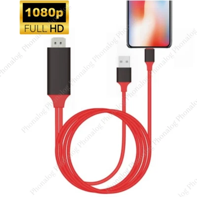 Adaptador HDMI Espejo AV Cable Teléfono a TV HDTV 1080P Para iPhone 13 12 14 XR 8 Foto 1 de 4