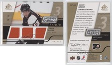 2008 SP Game Used Edition Authentic Fabrics Triple Gold /25 Simon Gagne #3AF-GA