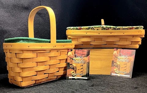 Vintage Longaberger Baskets 2001 Candle & Crackers Liners Inserts SHIPS FREE! Cover