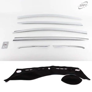SAFE Chrome Weather Shields 6p with Dash Mat for 2013-2018 KIA Cerato 5dr Hatch - Picture 1 of 12