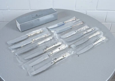12 Auerhahn Messer Menümesser Rokoko versilbert Hartversilbert 90er Auflage NEU - Bild 1 von 4