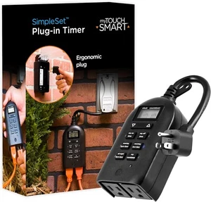 My Touchsmart 26898-P1 myTouchSmart Temporizador Enchufable Exterior, 1 Paquete, Negro - Imagen 1 de 9