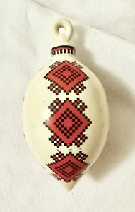 Ukrainian Oval 4 oz. Ceramic Ornament made In The Ukraine 5” Long w/Design - Picture 1 of 4
