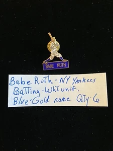 Vintage Lapel Pin Rare Babe Ruth, New York Yankees Batting  - Picture 1 of 1