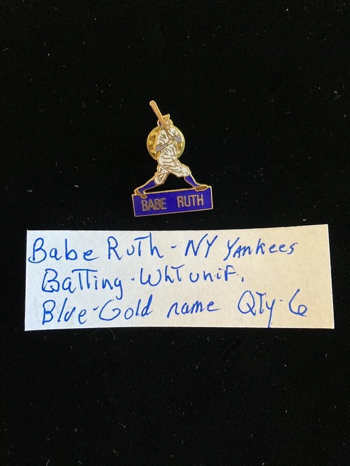 Vintage Lapel Pin  Rare Babe Ruth, New York Yankees Batting ￼ - Image 1 of 1