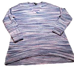 a.n.a. Pullover maglione scollo a V a righe donna grande - Foto 1 di 8