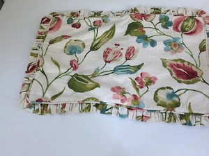 Cuscino Ruffle Multicolore Shabby Country Federe 29x19" Floreale Tappezzeria Pesante - Foto 1 di 7