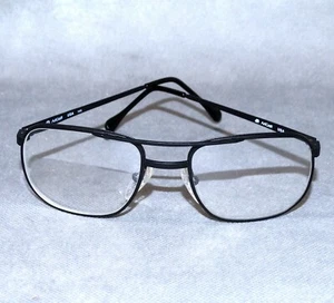 Artcraft Eyeglasses Frames USA Matte Black NEAR MINT Aviator 55-18-145 - Picture 1 of 4
