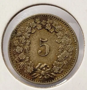 1884 Switzerland 5 Rappen - SKU-F5275 - Picture 1 of 2