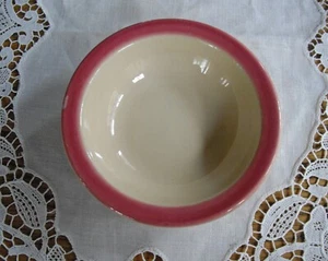 Frutero vintage adobeware siracusa china beige con rayas granates de 4 1/2" ~ - Imagen 1 de 5