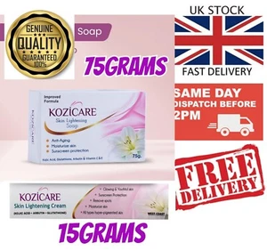 🇬🇧 Kozicare Cream 15g and Soap 75g Skin Whitening Lightening with Kojic Acid