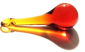 Raindrop Glass Crystals 50MM Amber P101 - Picture 1 of 4