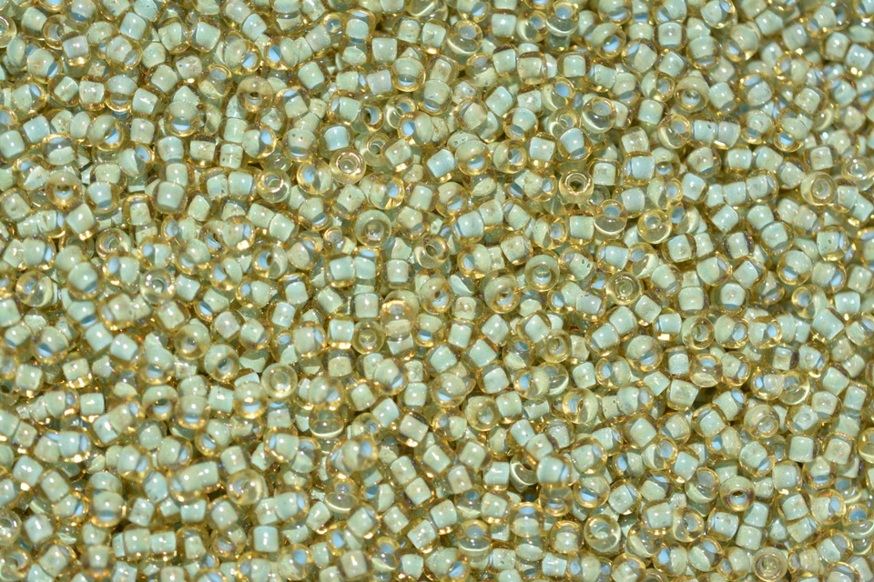 Toho Seed Beads 8/0 - Inside Rainbow Light Topaz Sea Foam Lined - Image 1 of 1