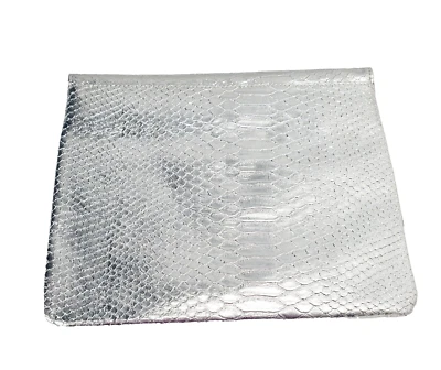 Limited Edition Silver Faux Leather Clutch 10 x 8 x 3 Evening Classy - Image 1 of 3