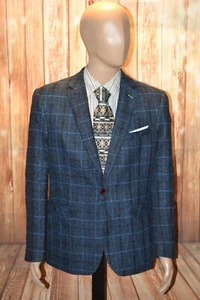 Cloudstyle Men Check Polyester Blend One Front Button Sports Coat Sz Large - Picture 1 of 11