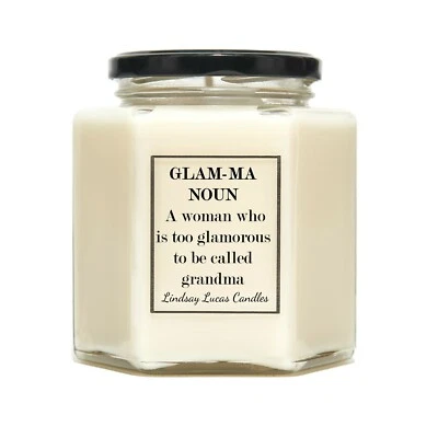 Gift For Gran/Nana, Candle, Scented Candle, Glam-ma, Candles, Glamorous Grandma - Image 1 of 4
