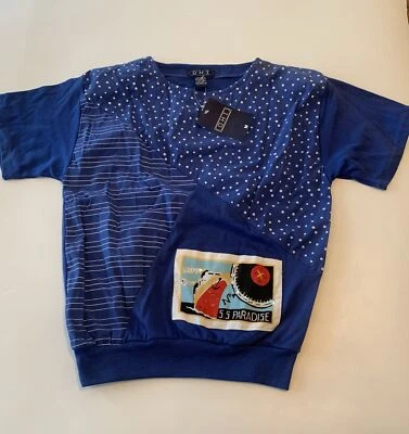 Camiseta gráfica vintage anos 90 Cruise Paradise Travel arte veleiro ponto único EUA M - Imagem 1 de 4