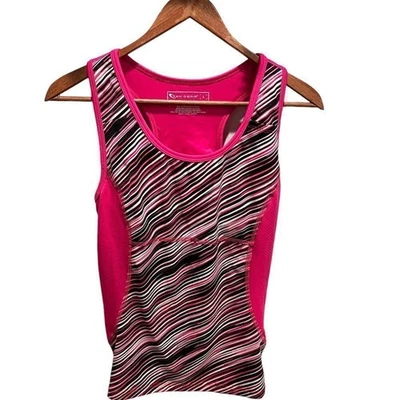 Tek Gear Hot Rosa y Negro Corredor Espalda Tanque con Sujetador Incorporado Talla Grande Foto 1 de 4