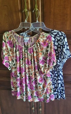 REBECCA MALONE 2 BLOUSAS SIZE 1X MULTICOLOR - Image 1 of 4