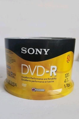 Sony DVD-R 50 Pack 4.7 GB 120 Min Blank Media Disc 1x-16x New Sealed - Image 1 of 3