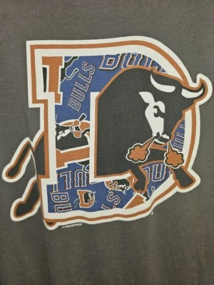 Camiseta Durham Bulls Retro Retro Grande Para Mujer Gris Gráfico Logo MiLB Foto 1 de 4